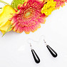 Black agate earrings in the shape of long drops