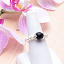 Agate black bead ring elastic