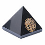 Agate black pyramid with Flower of Life