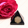 Agate black pyramid with Flower of Life