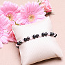 Hematite fashion bracelet with black agate and pink ulexite