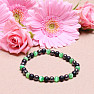 Hematite fashion bracelet with black agate and green ulexite