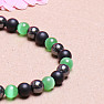 Hematite fashion bracelet with black agate and green ulexite