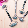 Agate moss massage roller silver color