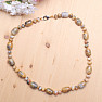 Yellow agate necklace made of rollers and rondels