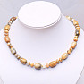 Yellow agate necklace made of rollers and rondels