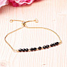 Agate black cut drawstring bracelet