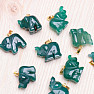 Agate green elephant pendant