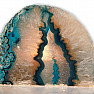 Agate blue - green candlestick geode polished