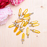 Agate yellow pendant crystal double sided silver color