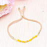 Yellow agate cut glitter drawstring bracelet