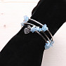 Aquamarine and steel fashion triple bracelet