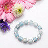 Aquamarine cut and seed beads bracelet RB Design 137