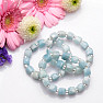 Aquamarine cut and seed beads bracelet RB Design 137