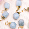 Aquamarine cut drop shape pendant gold color