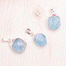 Aquamarine cut drop shape pendant silver color