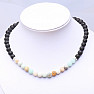 Lava stone necklace with amazonite