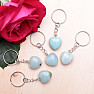 Keychain with aquamarine heart, size M