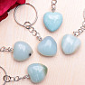 Keychain with aquamarine heart, size M