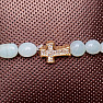 Amazonite oval bracelet with cubic zirconia cross