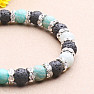 Amazonite and Lava Sparkling Beaded Bracelet