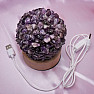 Amethyst tumbled table lamp with USB connection