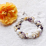 Amethyst and citrine chopped bracelet in white tone