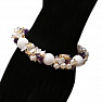 Amethyst and citrine chopped bracelet in white tone