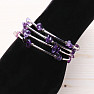 Amethyst and steel fashion triple bracelet