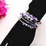 Crystal and steel with amethyst fashion bracelet wide wrap