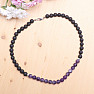 Lava stone necklace with satin amethyst