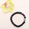 Lava stone and amethyst bead Buddhist bracelet