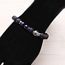 Lava stone and amethyst bead Buddhist bracelet