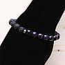 Lava stone bracelet with amethysts