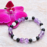 Amethyst, cracked crystal and lava bracelet RB Design 54