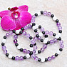 Amethyst, cracked crystal and lava bracelet RB Design 54