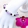 Amethyst, cracked crystal and lava bracelet RB Design 54