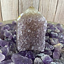 Amethyst with agate spike - obelisk KO5