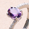 Silver ring with African amethyst and zircons Ag 925 017195 AFAM