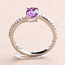 Silver ring with African amethyst and zircons Ag 925 017195 AFAM