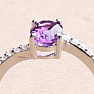 Silver ring with African amethyst and zircons Ag 925 017195 AFAM