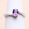 Silver ring with African amethyst and zircons Ag 925 017195 AFAM