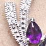 Silver pendant with African amethyst and zircons Ag 925 020160 AFAM