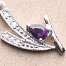 Silver pendant with African amethyst and zircons Ag 925 020160 AFAM