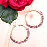 Amethyst cut luxury stainless steel round earrings