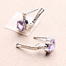 Silver earrings with cut Brazilian amethysts and zircons Ag 925 010645 BRAME