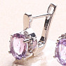 Silver earrings with cut Brazilian amethysts and zircons Ag 925 010645 BRAME