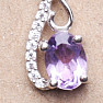 Silver pendant with Brazilian amethyst and zircons Ag 925 020065 BRAME