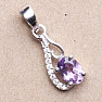 Silver pendant with Brazilian amethyst and zircons Ag 925 020065 BRAME