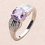 Silver ring with Brazilian amethyst and zircons Ag 925 026068 BRAME